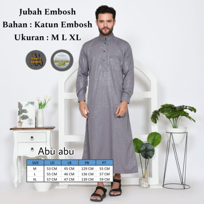 Jubah Muslim Pria Embos -Jubah Pria motif Embos-Gamis Pria Muslim -Gamis embos Pria terlaris