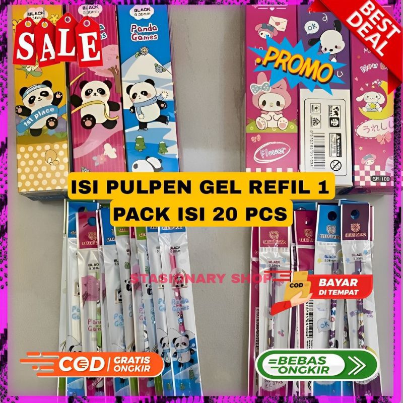 

Isi Pulpen GEL 20 PCS/Isi Ulang Pulpen Gel/Refill Pulpen Gel/Refill Tinta Pulpen