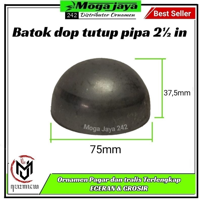 Batok tutup pipa 2½ in dop pipa besi plat