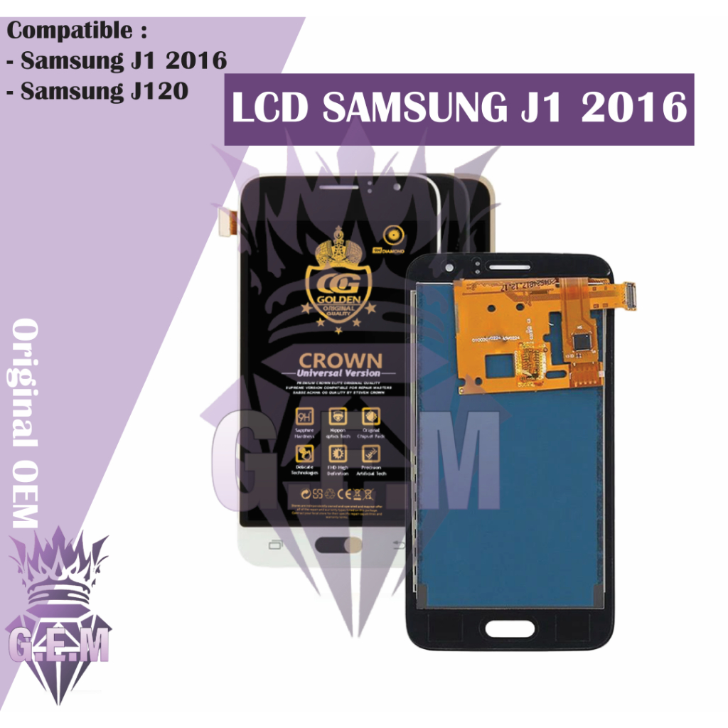 LCD SAMSUNG J1 2016 / J120  TOUCHSCREEN FULLSET COMPLETE ORIGINAL