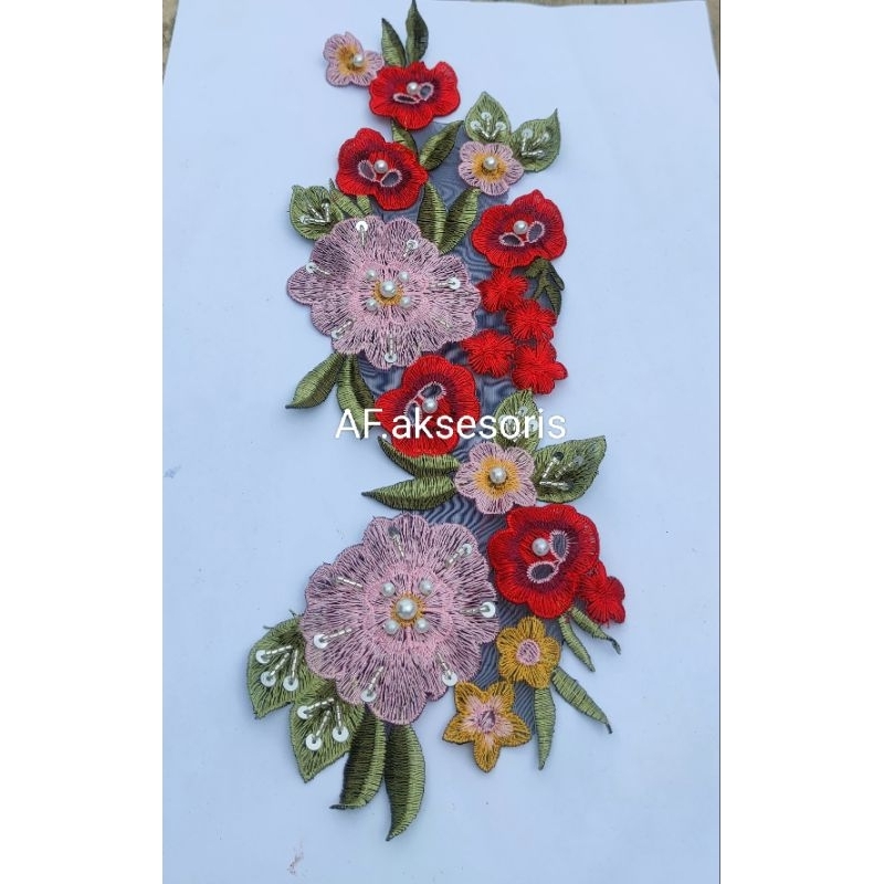 bordir bunga 3d / tabur aksesoris bordir /bordir tempel