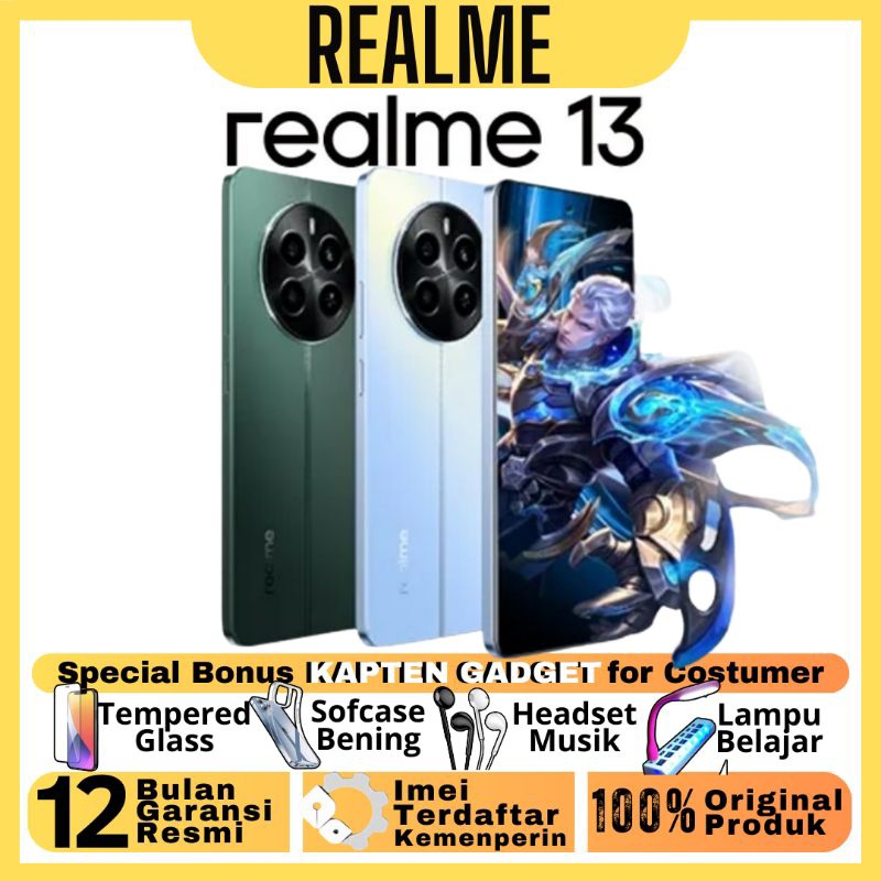 HP REALME 13 8/256 GB - 8/128 GB Ram Upto 16GB 100% BARU ORIGINAL GARANSI RESMI - Terbaru realme 13 