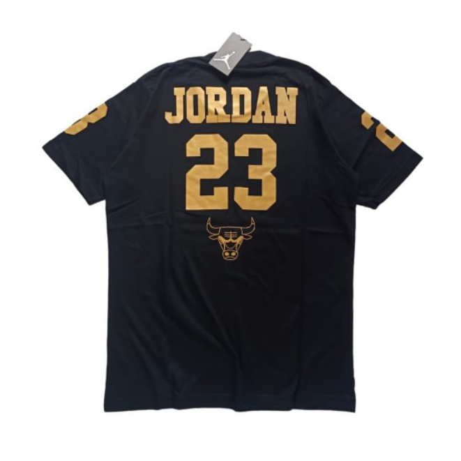 Kaos Jordan Chicago Bulls Hitam 23 Gold