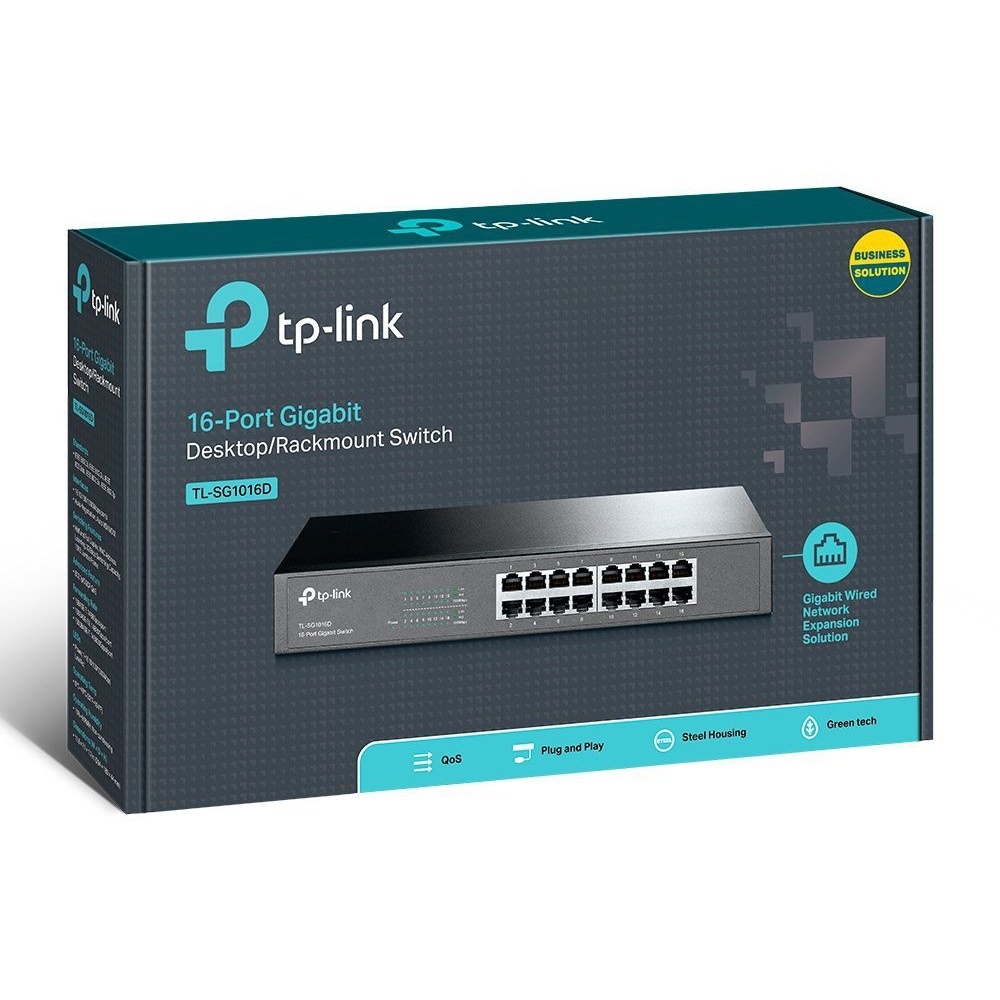SWITCH HUB Networking TP - Link Switch 16 Port Gigabit 10/100/1000 RackMount - TL-SG1016D