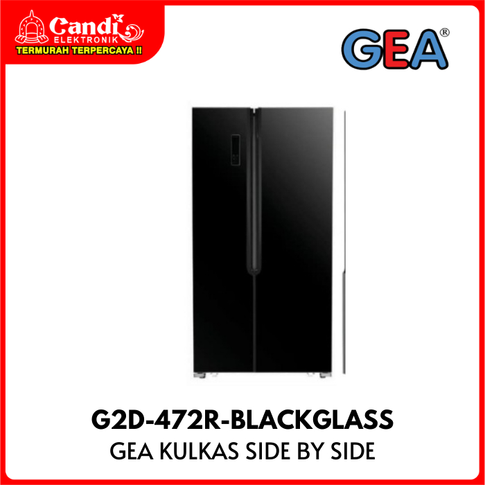 GEA KULKAS SIDE BY SIDE 472 LITER G2D-472R-BLACKGLASS