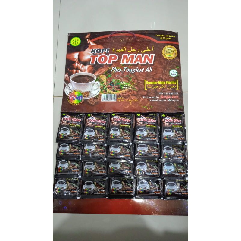 

Kopi Top Man Plus Tongkat Ali asli Malaysia 1 Papan ( 20 saset)