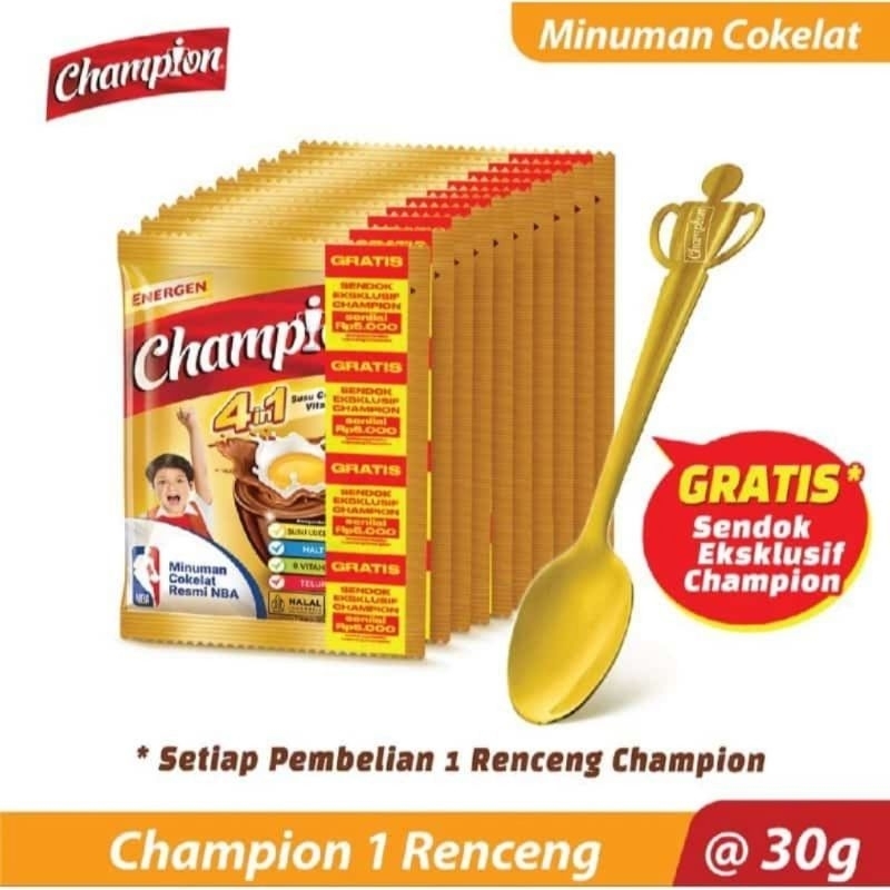 

ENERGEN CHAMPION 10X30GR FREE SENDOK SULTAN