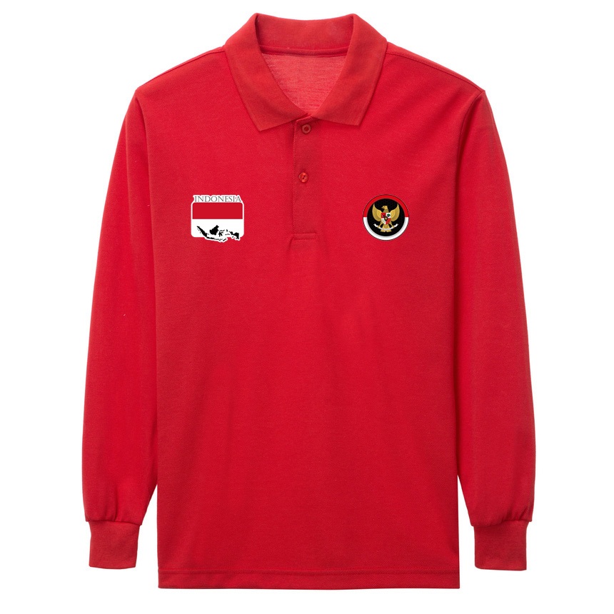 Kaos Polo Merah Putih Logo Garuda / Kaos Kerah HUT Kemerdekaan RI Bendera Indonesia