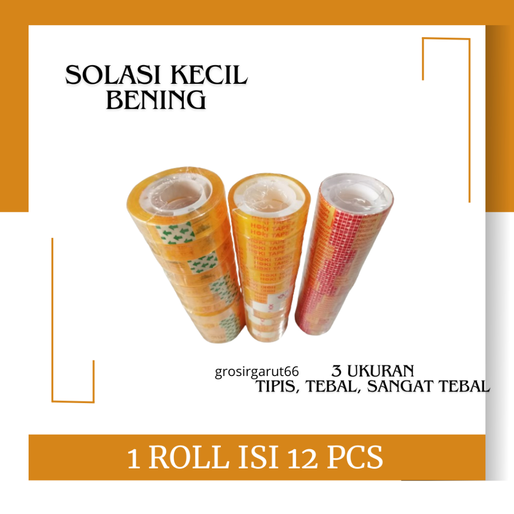 

Solasi Bening / Isolasi Bening / Solasi Kado / Solasi Naci Isi 12pcs