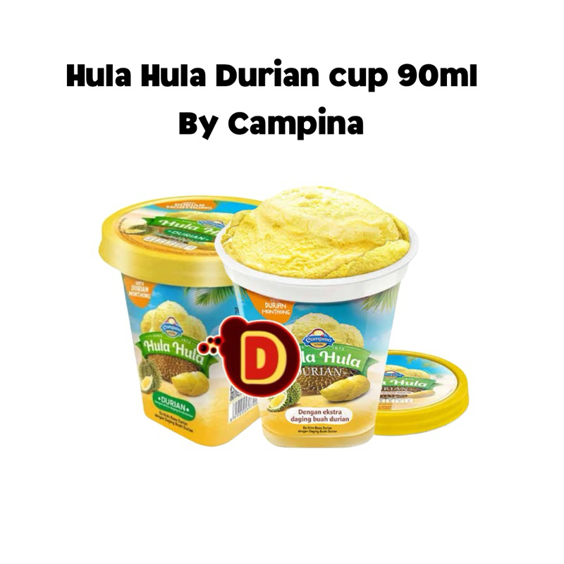 

Es cream Campina Hula Hula durian Cup 90ml | es krim | es krim durian duren | hula hula durian