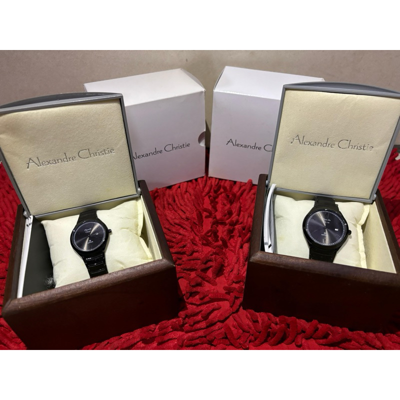 JAM WATCH COUPLE PASANG ALEXANDRE CHRISTIE AC 8561MD STEEL