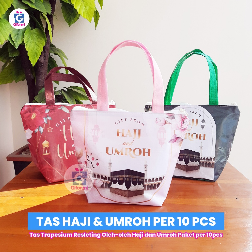 

GROSIR Tas Oleh-oleh Haji dan Umroh | 10 pcs | NON CUSTOM | Trapesium Resleting