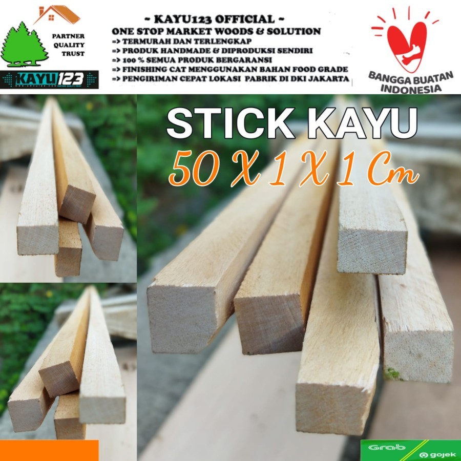 

Stick Kayu 50x1-10x1 cm Bahan kerajinan Craft papan - 50x1x1