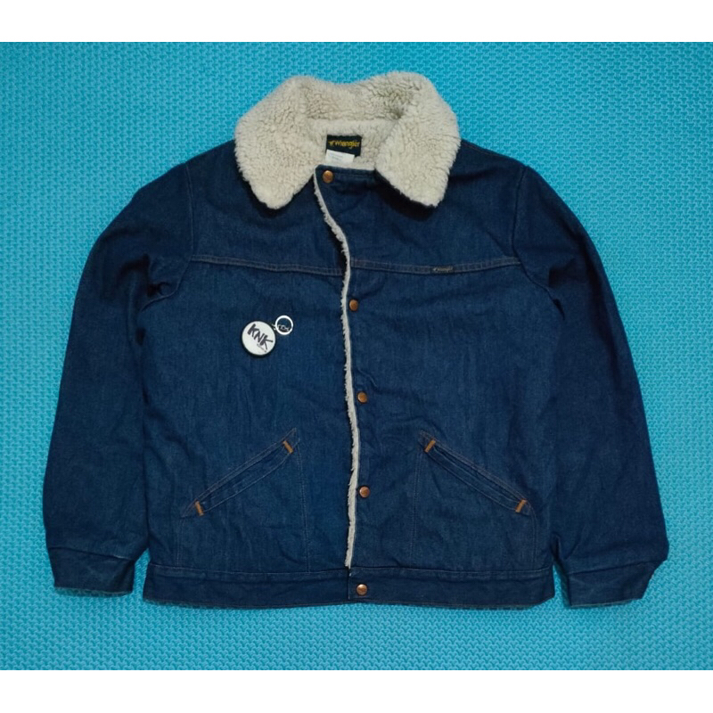 trucker denim sherpa wrangler vintage