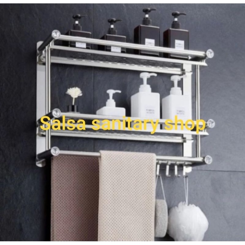 Rak sabun stainless 50cm / Rak sampo dan sabun mandi