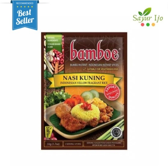 

BAMBOE Bumbu Nasi Kuning 50 Gram / Pack Spice Mix For Indonesian Fragrant Yellow Rice Rempah Masak Instant