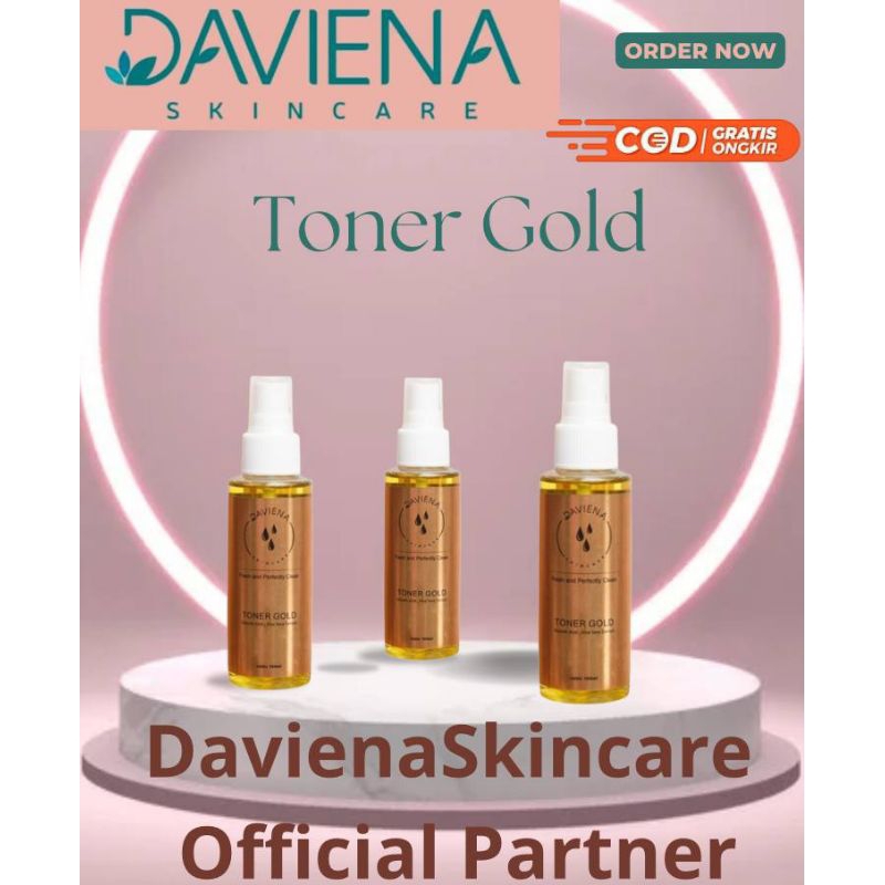 Toner Gold Daviena Skincare Davienaskincareofficial Davina Devina Lampung Jakarta Surabaya Pembersih