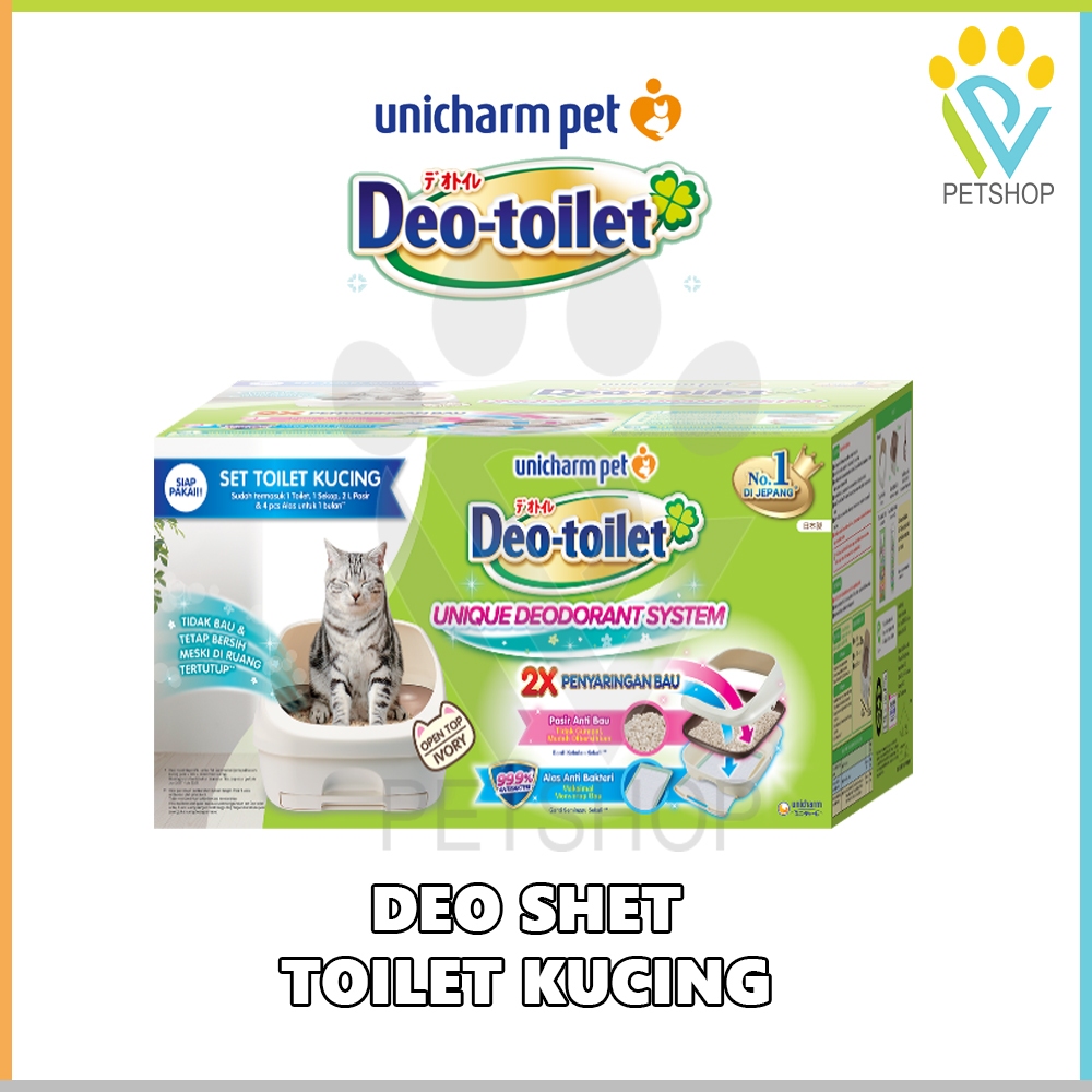 Toilet Kucing - Deo Toilet Open Top (Ivory) Set Toilet Kucing