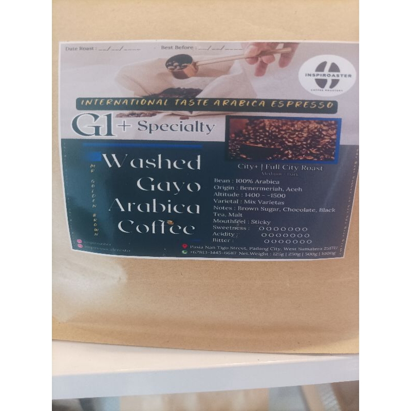 

bubuk kopi arabica Gayo G1 grade terbaik full wash