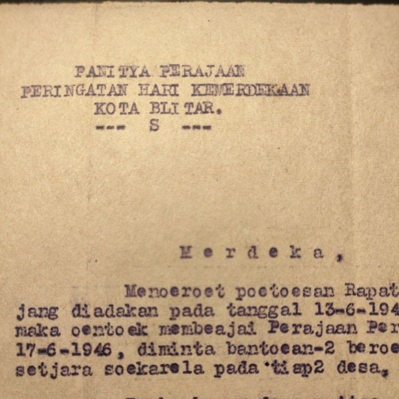 

Surat Edaran HUT RI 17 Agustus 1946