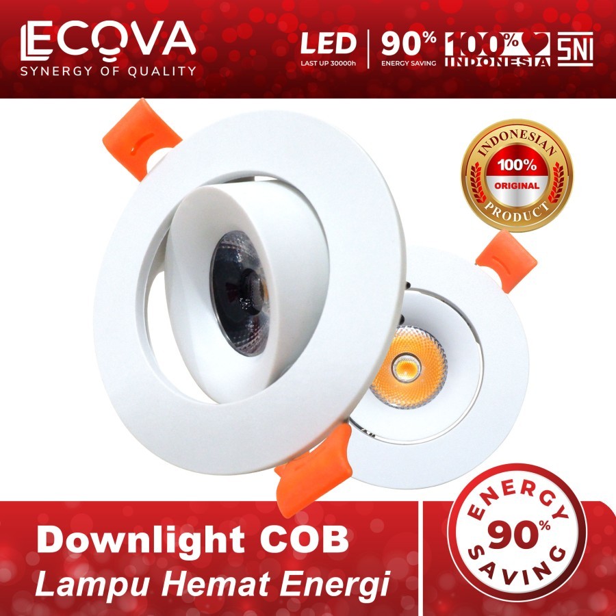 ECOVA LAMPU LED DOWNLIGHT COB LAMPU SOROT LAMPU HIAS TERANG HEMAT