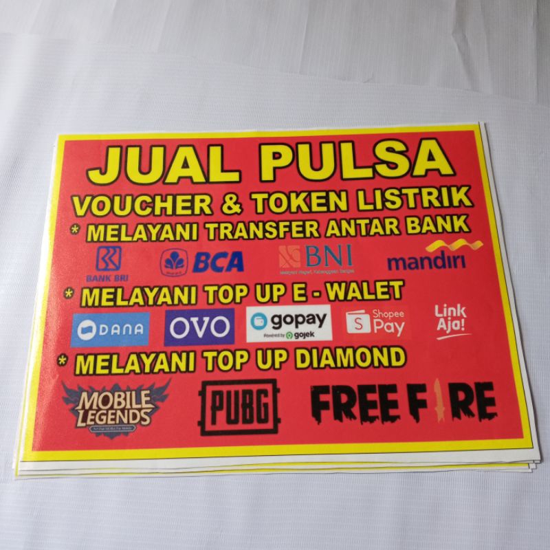 

Stiker Vinyl Jual Pulsa Warna Merah Terang