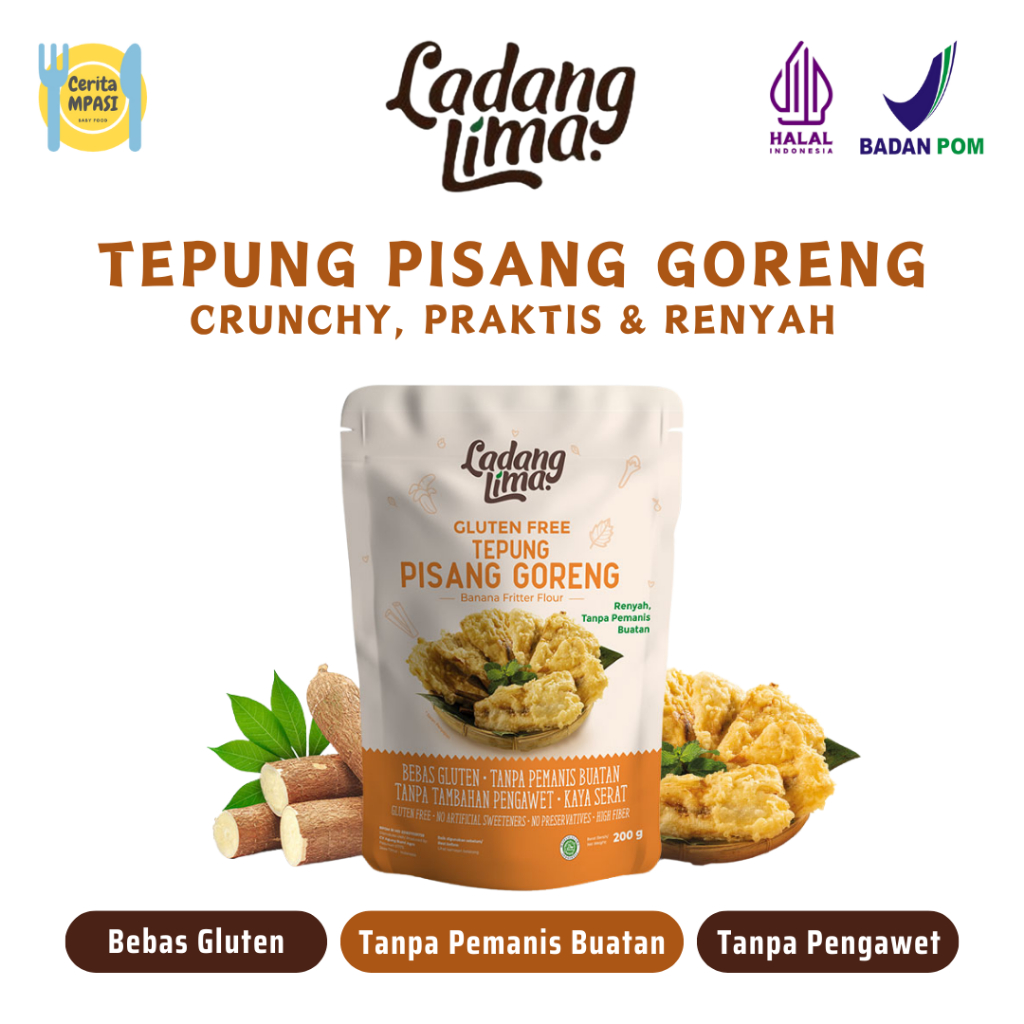 

Ladang Lima Tepung Pisang Goreng Tepung Singkong Crispy Tepung Sehat Gluten Free
