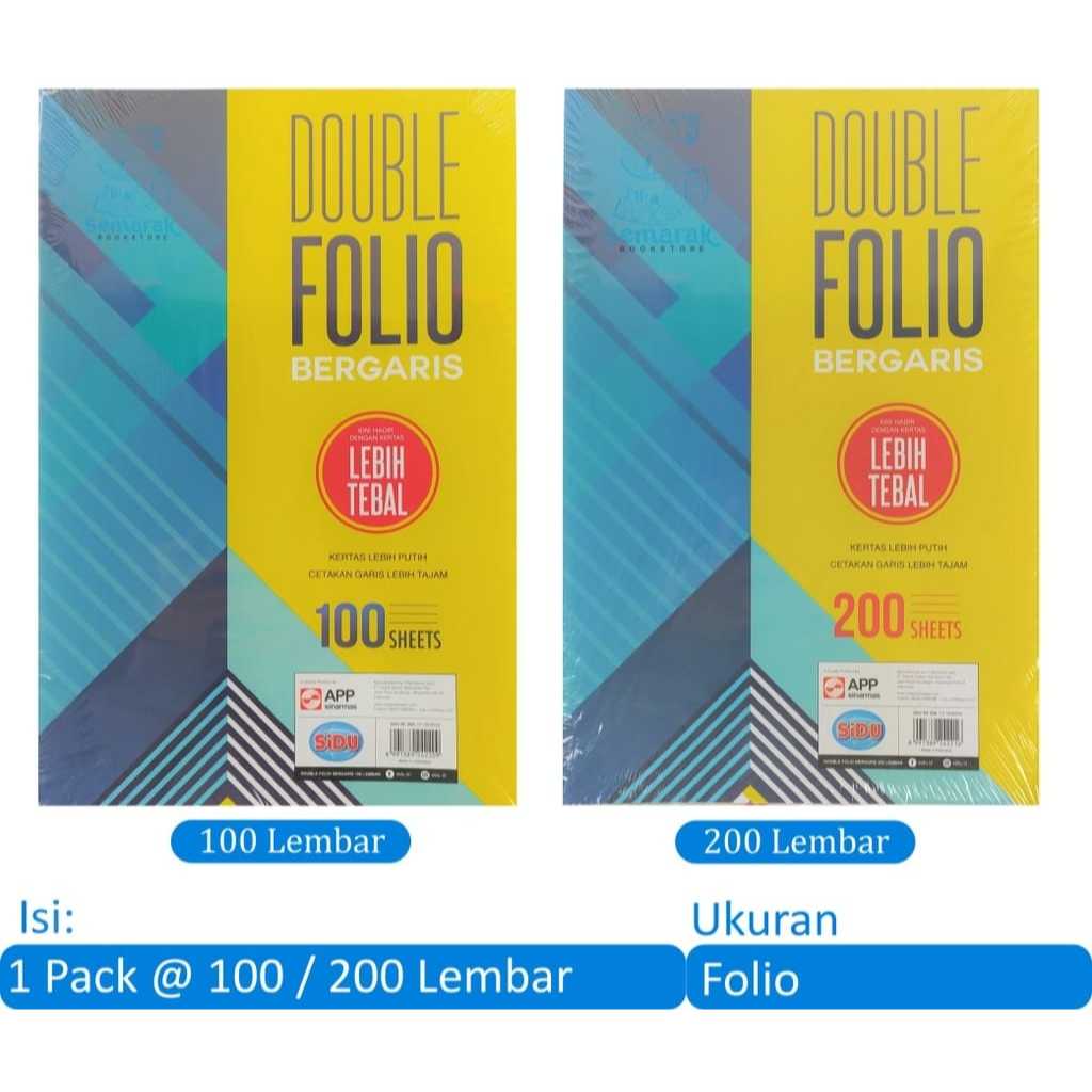

Kertas Double Folio Bergaris Garis Sinar Dunia SiDu SD 100 Lembar / 200 Lembar