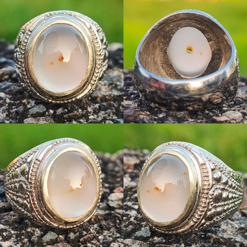 BATU AKIK COMBONG RAMBUT SAGA JANTAN NATURAL CHALCEDONY KODE 03191