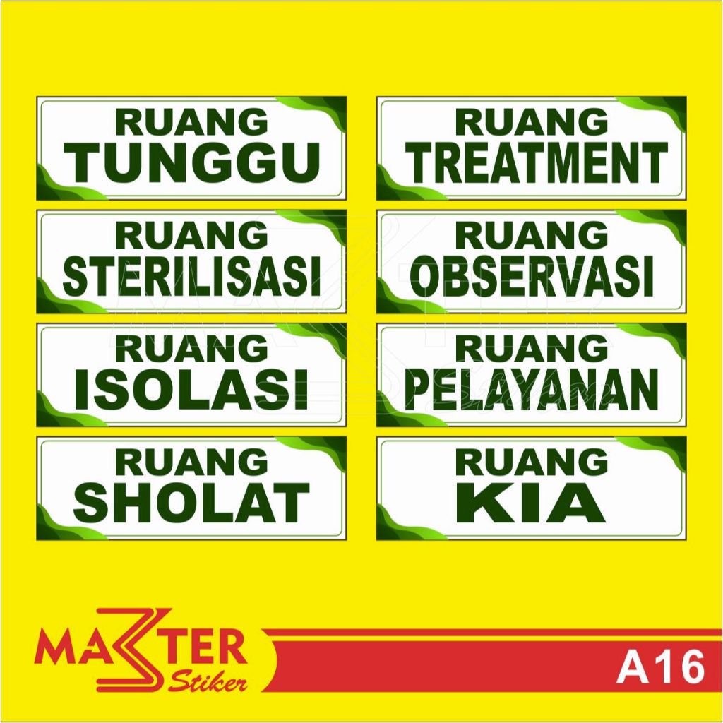 

A16 - Acrylic Sign, Stiker Akrilik Nama Ruangan di Rumah Sakit dan Puskesmas, Termurah, Bisa Custom