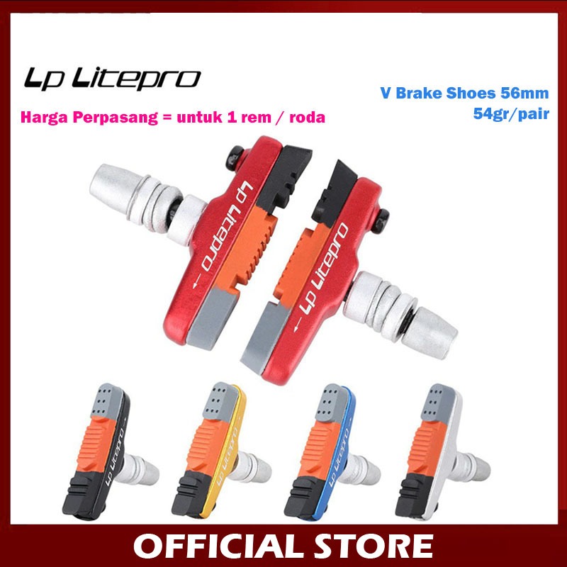 LP LITEPRO V BRAKE BRAKE SHOE KARET KAMPAS REM SEPEDA LIPAT ROADBIKE