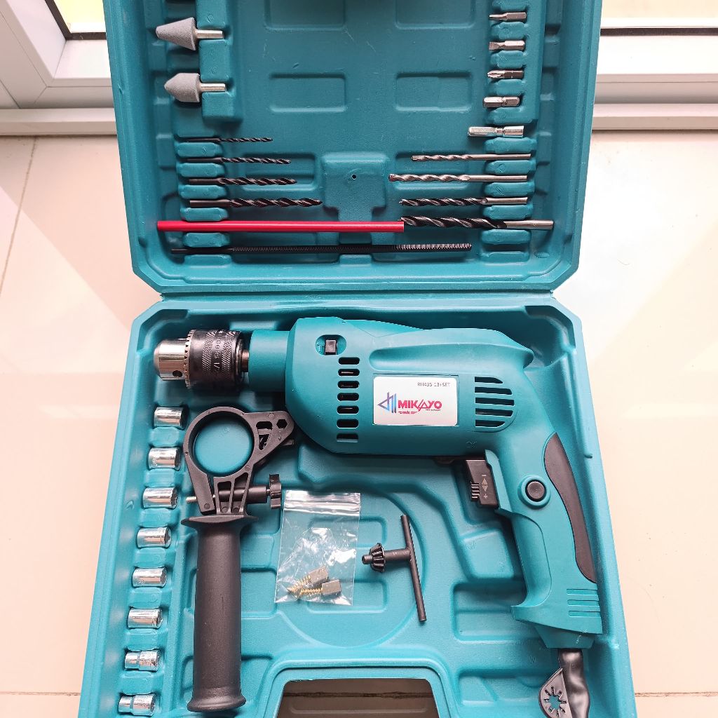 Mesin Bor Tangan Listrik Tembok Beton Mesin Bor Set MIKAYO / Mesin Bor Beton MAKITA 13 Mm Hammer Imp