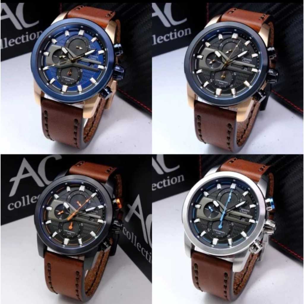 alexandre christie ac 6562 jam tangan pria alexandre christie ac6562 tali kulit chrono aktip tahan a