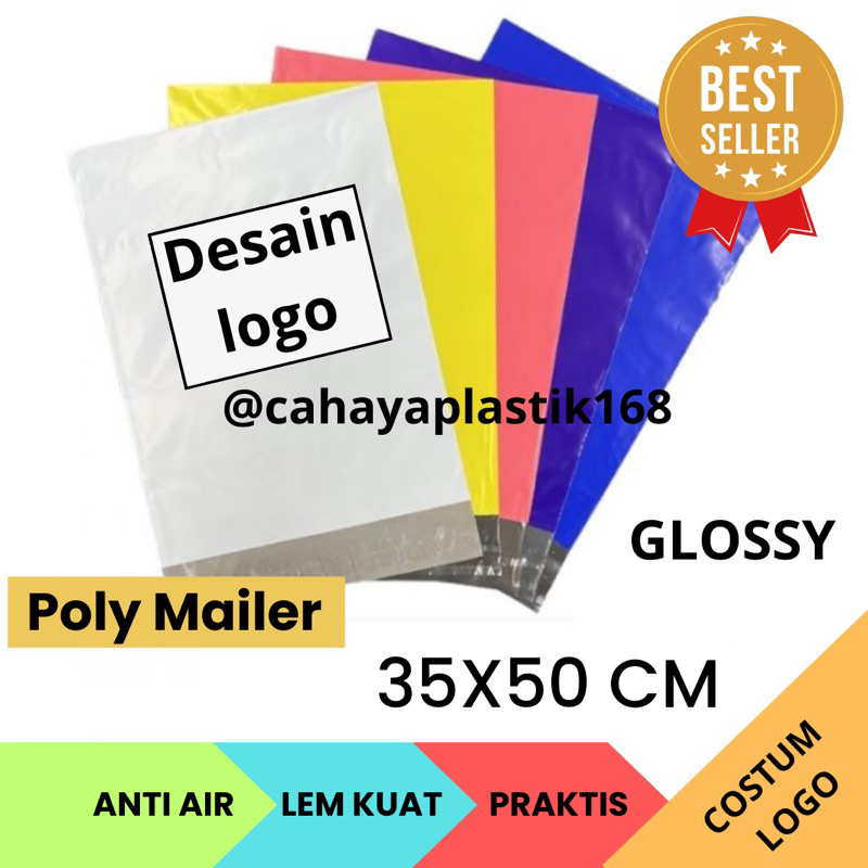 

Polymailer Custom Sablon 35x50 cm - Glossy Premium - Kualitas Terbaik