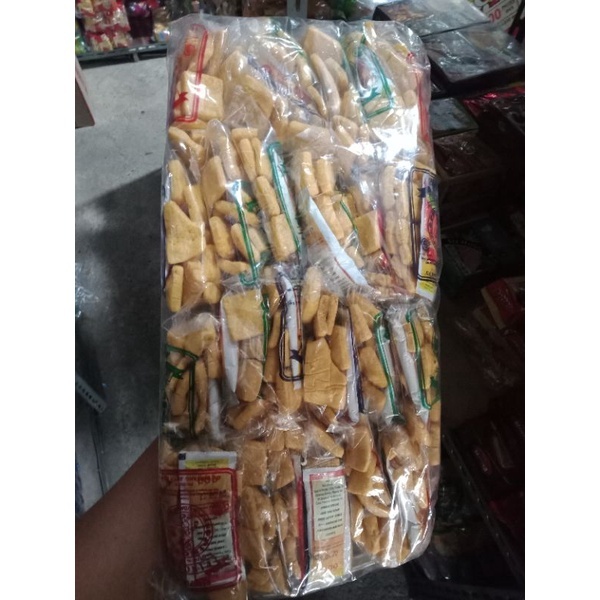 

Kerupuk Tahu Pinang Mas Saos 1 Pack isi 24 pcs/ Jajanan Jadul