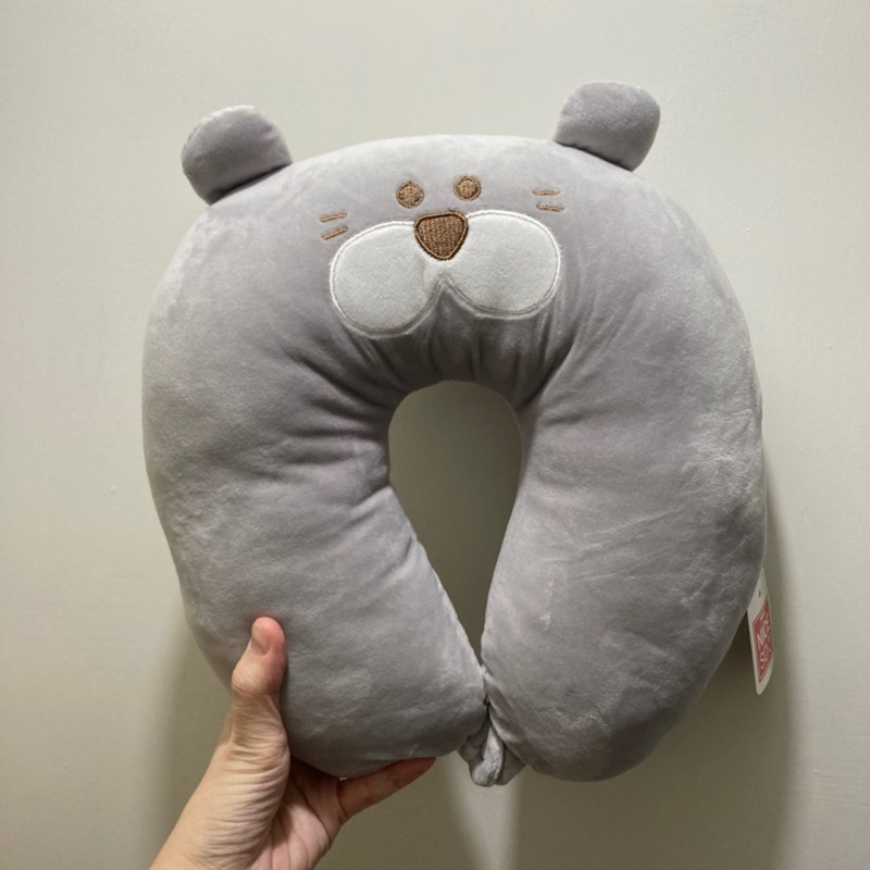 NICESO BANTAL LEHER NECK PILLOW LIGHT GREY