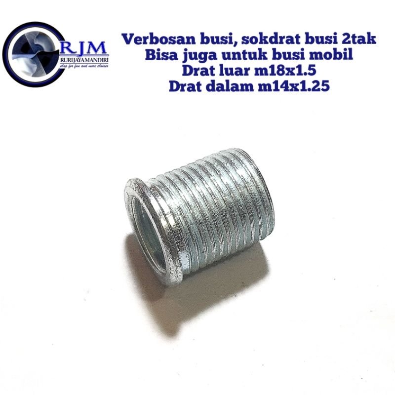 bos busi sok drat busi motor 2tak dan mobil drat luar m18x1.5 drat dalam m14x1.25 bukan recoil