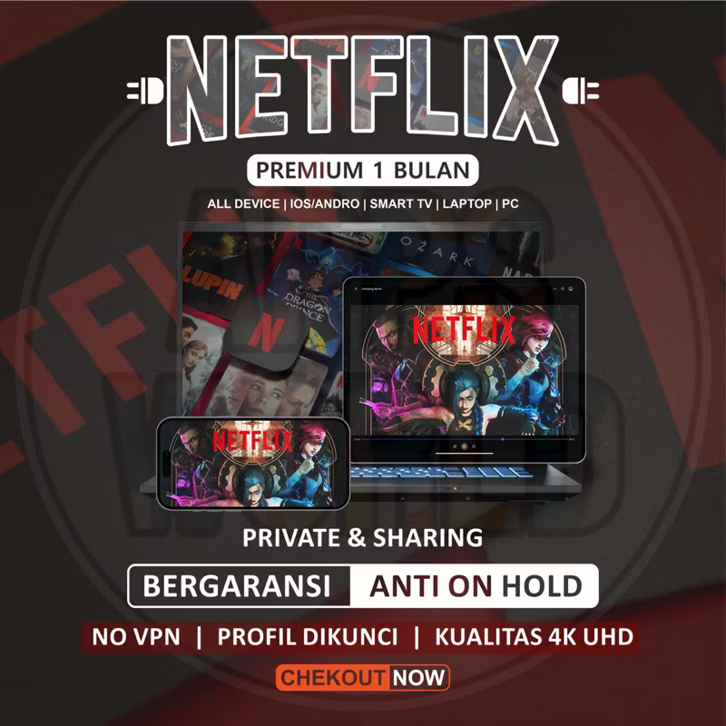 Netflix Premium Sharing & Private 1-3 Bulan | Garansi 100% | Kualitas 4K