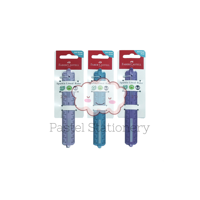 

Penggaris Plastik 15cm Faber-Castell Sparkle Plastic Ruler 15 cm