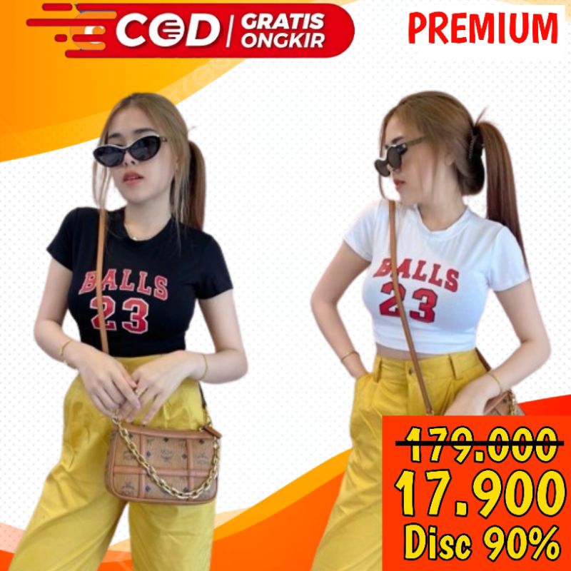 ZAHAQUEEN ~ Crop top wanita BALLS 23 rib premium / basic crop top basic crop basic crop tee basic cr