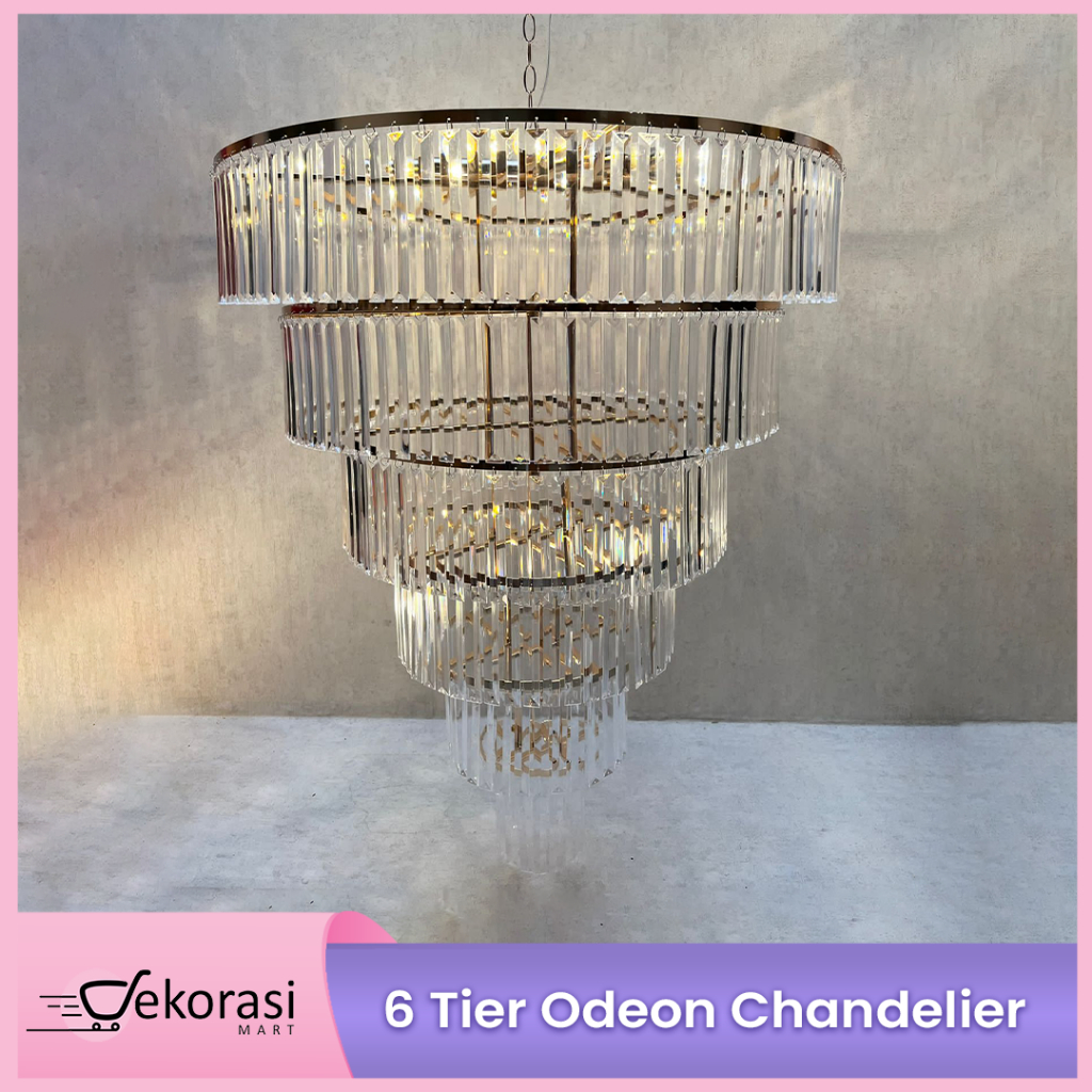 6 Tier Odeon Chandelier/ Lampu Dekorasi / Lampu Gantung