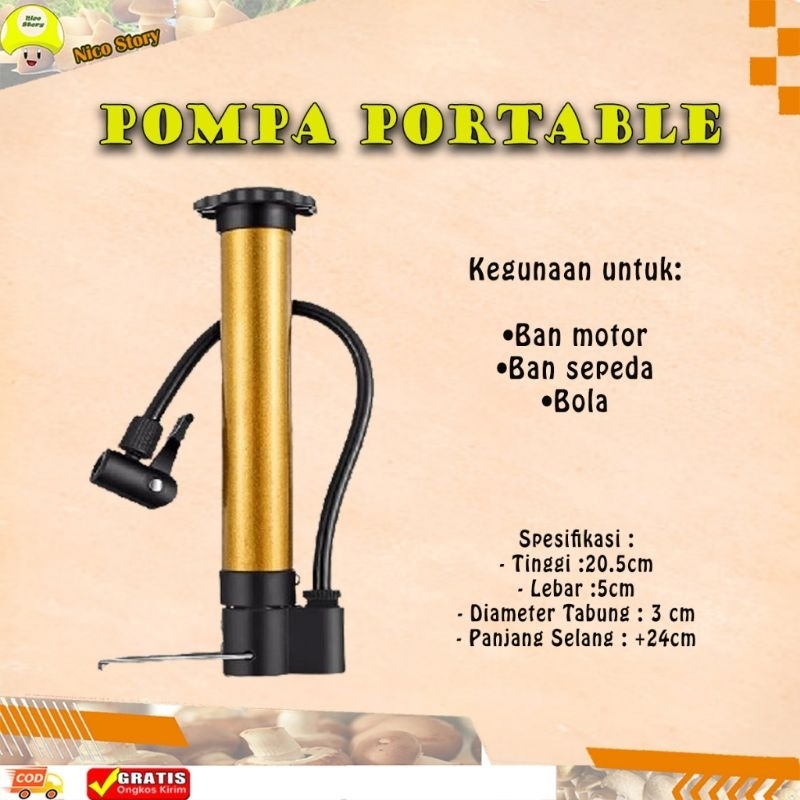 POMPA SEPEDA PORTABEL ,POMPA SEPEDA MINI,POMPA SERBAGUNA