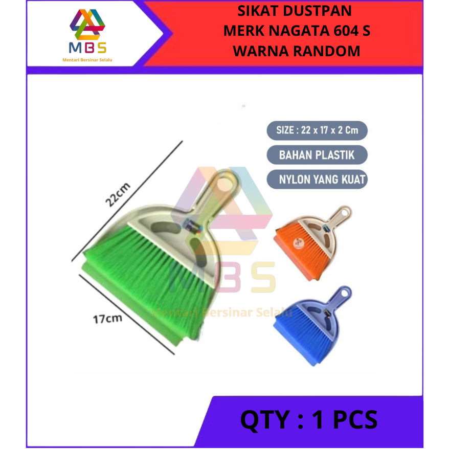 SET SAPU DAN PENGKI SAPU MINI ABU DUST PAN NAGATA TYPE 604 S 22 X 17 X 10 CM