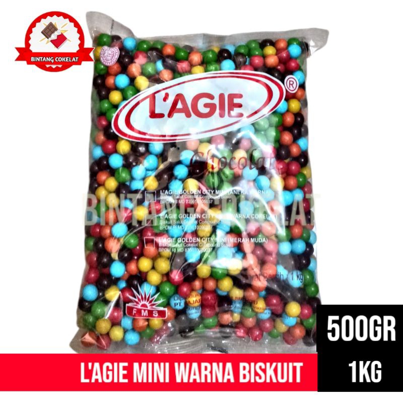 

Lagie Mini Warna 1Kg – Cokelat Butir Warna-Warni Manis dan Lumer