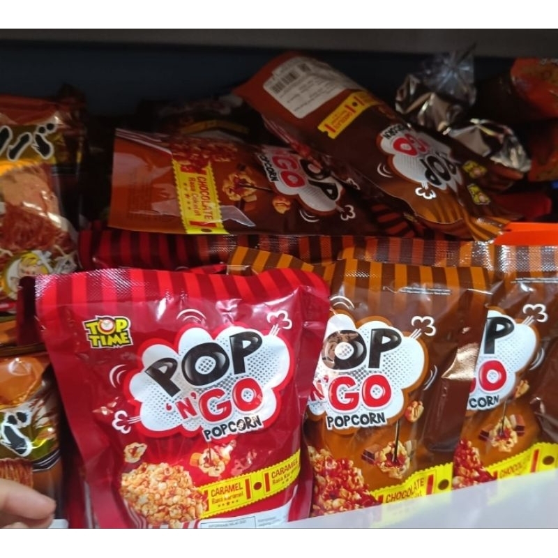 

pop 'n' ngo | coklat dan karamel | popcorn caramel dan chocolate | jagung beledug | makanan ringan murah meriah