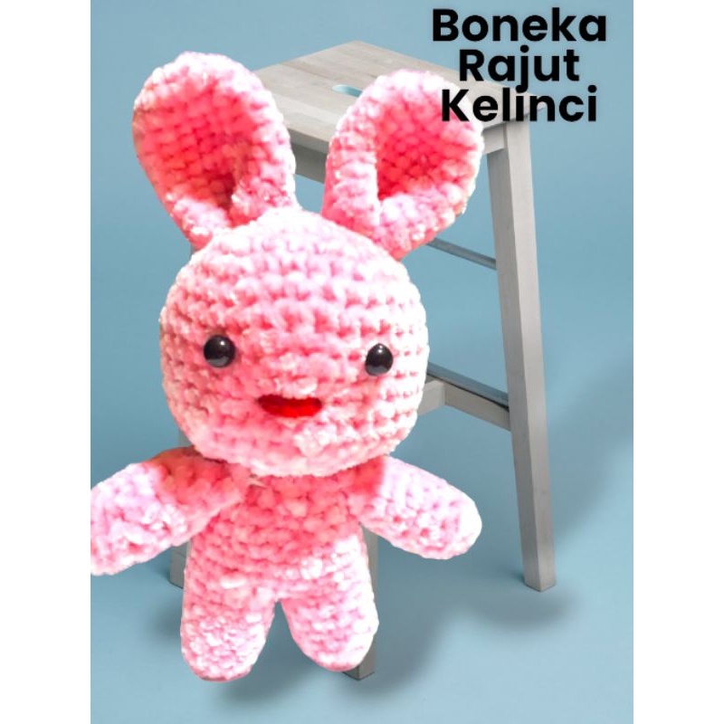Boneka Kelinci Asli Rajutan Tangan Tangan Handmade 1 bh