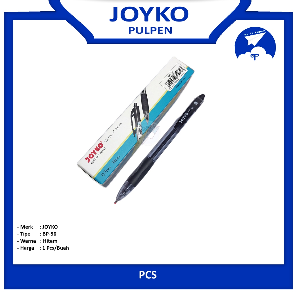 

Joyko - Ballpen BP-56 Pulpen Cetek Warna Black - Pcs