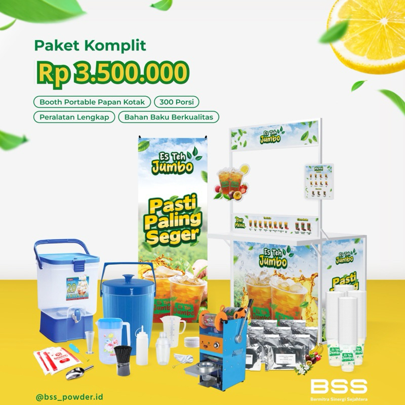 

[WAJIB CHAT ADMIN] PAKET USAHA MINUMAN PORTABEL 300 PORSI || Bahan Baku dan Perlengkapan Siap Langsung Bisa Jualan BSS POWDER