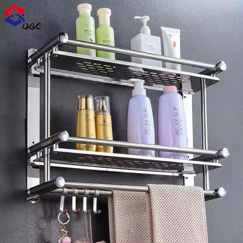 ar DGC Rak Kamar Mandi Stainless Rak Dinding Rak Handuk Rak Sabun Dinding Kamar Mandi Rak Bumbu