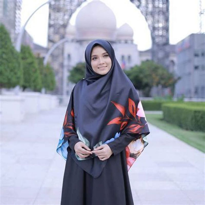 Hijab Segiempat Jumbo (Syar'i) Motif termurah (AZARA) realpict